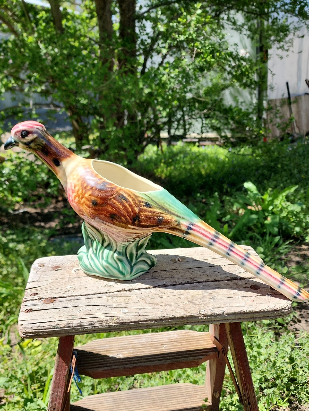 Vintage Pheasant Collectible Ceramic Planter Game Bird